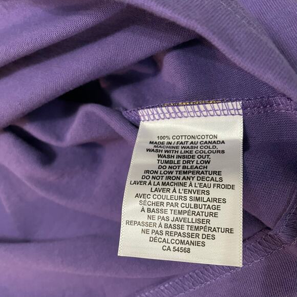 NWOT Yellow Label Co Crop Length Crewneck Cotton Sweatshirt Purple - Size Small - Picture 6 of 9
